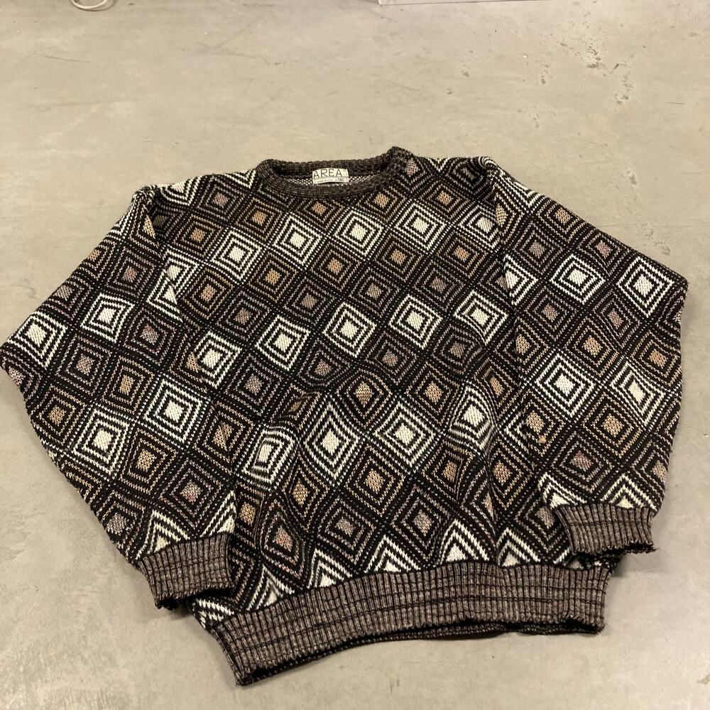 90s patterned grandpa sweater